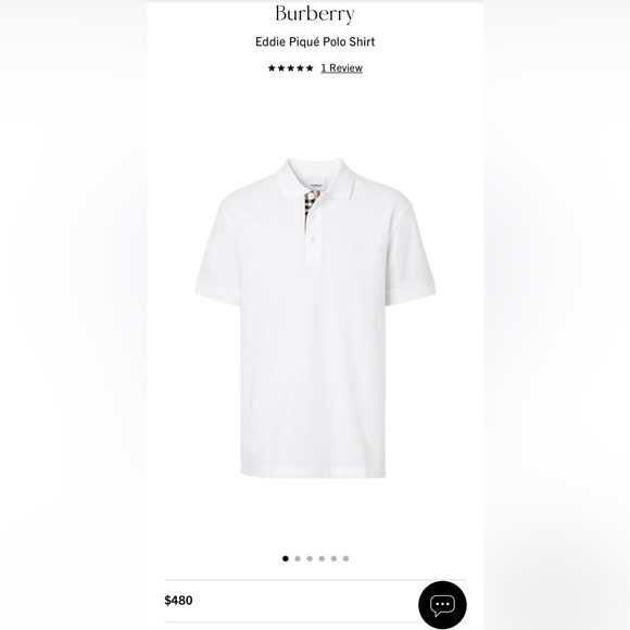 Burberry Men's Eddie Pique polo shirt- white